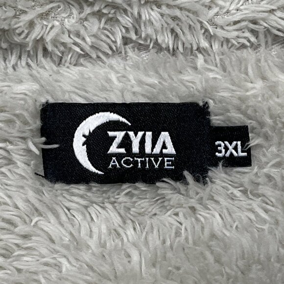 Zyia‎ Active Jacket Womens 3X Gray Storm Sherpa Faux Fur Hooded Full Zip Casual - Picture 6 of 6